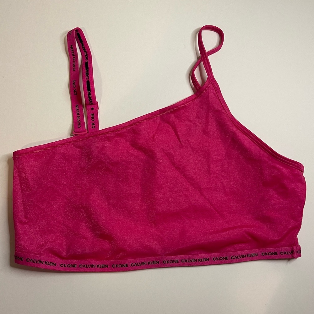 🦋Calvin Klein CK One Glisten Unlined Bralette Party Pink